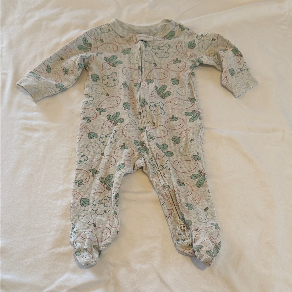 Carter's Floral Print Kids Footie - Green and Pink